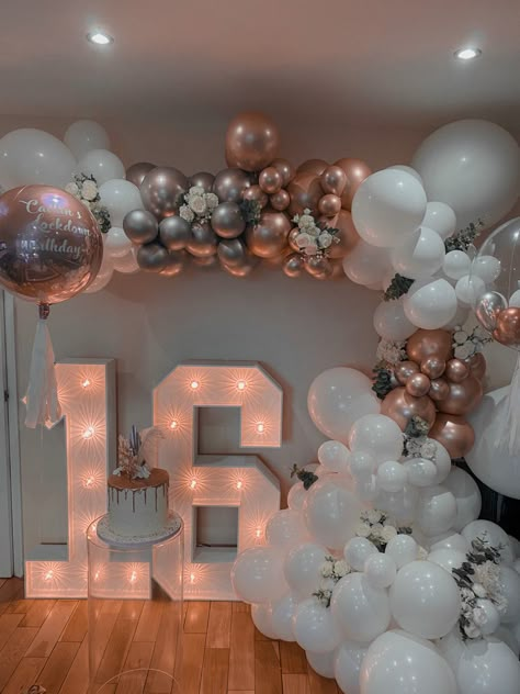 #sweet16 #birthdaypartyideas Birthday Party Indoor Decoration, 16 Birthday Party Color Schemes, December Sweet 16 Party Ideas Themes, Sweet Sixteen Party Decorations, Sweet 16 Birthday Decor, Sweet 16 Birthday Decorations, Sweet 16 Simple Party Ideas, Sweet 16 Color Theme, Sweet Sixteen Party Themes Color Schemes