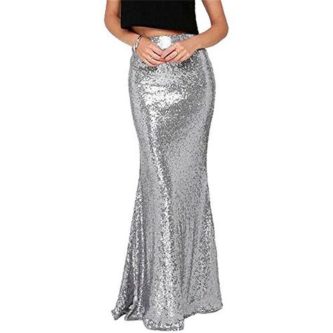 BanZhang Womens High Waist Sequined Mermaid Long Skirt For Women Winter Skirt Silver XL *** Read more reviews of the product by visiting the link on the image. Sequins Skirt, Bridal Skirt, Red Midi Skirt, Skirts Casual, Silver Skirt, Bridal Skirts, Sequin Wedding, Formal Skirt, Long Skirts For Women