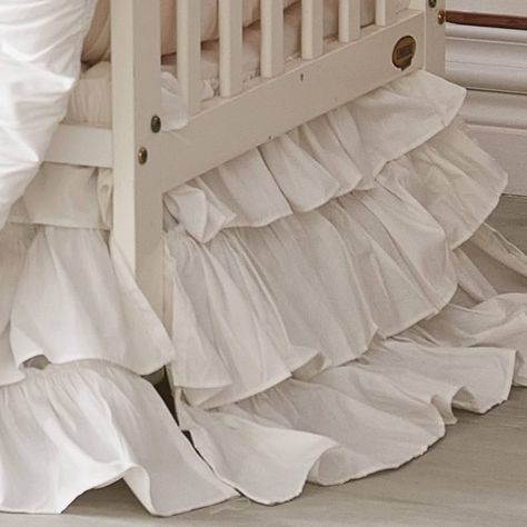 Amazon.com: Brandream Boho Bohemian Girl Baby Nursery Crib Bed Skirt Dust Ruffle - Neutral Solid Color Beige Farmhouse Chic 100% Washed Cotton Ruffle : Baby Crib Bed Skirt, Nursery Bed, Ruffle Crib Skirt, Crib Design, Bohemian Nursery, Crib Bed, White Crib, Crib Skirt, Toddler Sleep