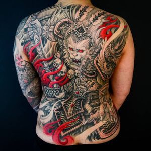 Dragon Tattoo Full Back, Monkey Tattoo, Full Tattoo, Monkey Tattoos, King Tattoos, C Tattoo, Japanese Dragon Tattoos, Chinese Tattoo, Full Back Tattoos