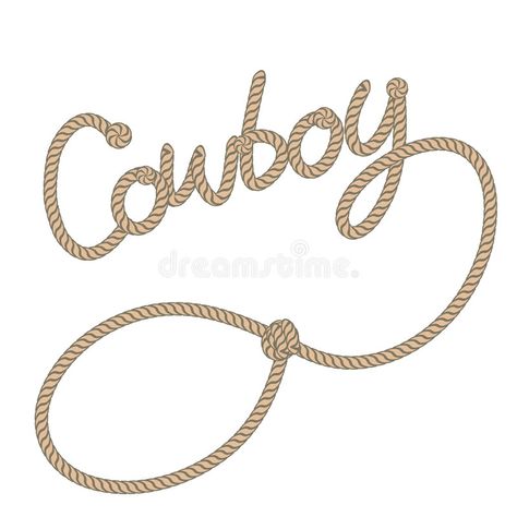 Rope Tattoo, Cowboy Clipart, Rope Drawing, Lasso Rope, Cowboy Hat Styles, Western Tattoos, Cowboy Design, T Shirt Logo Design, Diy Crochet Bag