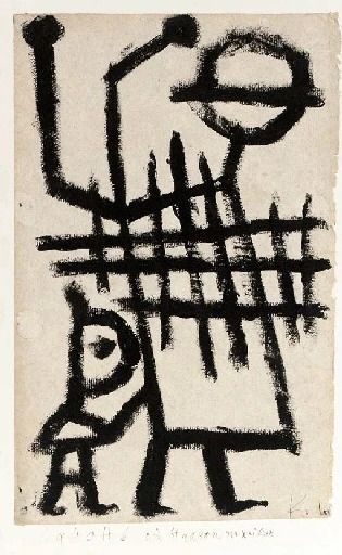 Artwork by Paul Klee, Ein Strassenmusiker, Made of tempera on paper mounted at the edges by the artist on paper laid down on board Klee Paintings, Paul Klee Paintings, Joan Miro Paintings, Europe Switzerland, Klee Art, Paul Klee Art, 29 June, The Bauhaus, Paul Klee