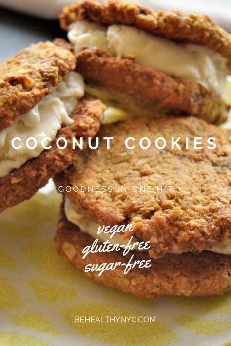 Sugar Free Baking, Cookies Gluten Free, Sugar Free Vegan, Sugar Free Cookies, Healthy Cookie Recipes, Desserts Vegan, Low Carb Cookies, Vegan Gluten Free Recipes, Coconut Cookies