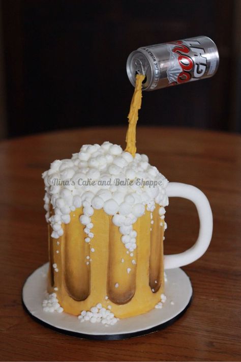 Picture Of Birthday, Birthday Cake Beer, Beer Cakes, Birthday Beer Cake, Beer Mug Cake, Anti Gravity Cake, Healthy Birthday Cakes, Cake In A Mug, Alcohol Cake