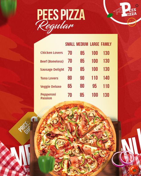 Food Menu Designs for Pees Pizza, on ArtStation at https://www.artstation.com/artwork/4959OY Pizza Menu Design Ideas, Pizza Flyer Design, Pizza Menu Design, Pizza Flyer, Pizza Menu, Menu Designs, Food Menu Design, Pizza Food, Breakfast Pizza