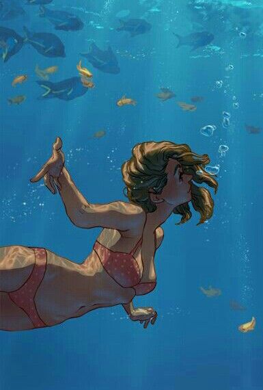 In Water Reference Drawing, Someone Underwater Drawing, Water On Skin Drawing, Underwater Effect Drawing, Under Water Concept Art, Swimming Poses Reference Drawing, Swimming Reference Drawing, Under Water Art Illustration, Under Water Creatures Drawing