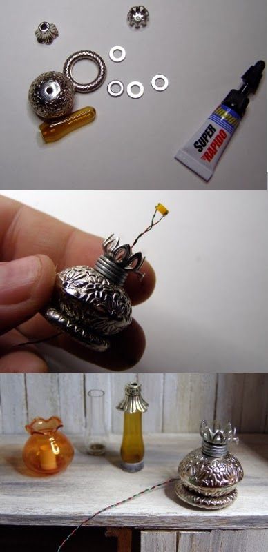 Dollhouse Lighting, Dollhouse Tutorials, Dollhouse Miniature Tutorials, Fairy Furniture, Diy Doll Miniatures, Doll House Miniatures, Miniature Tutorials, Miniature Projects, Mini Accessories