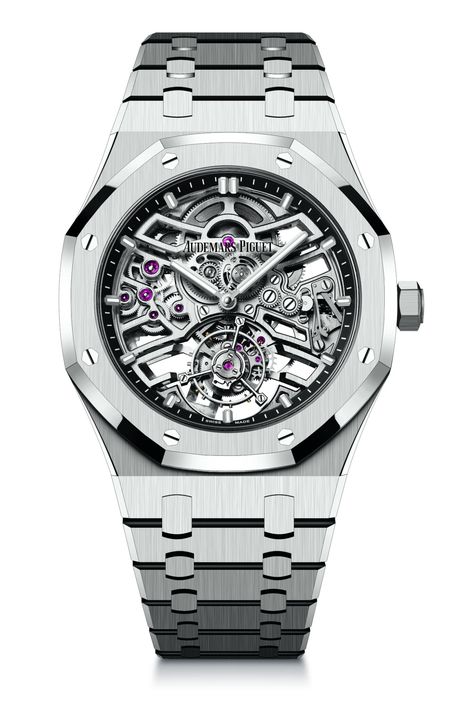 Audemars Piguet Royal Oak Selfwinding Flying Tourbillon Openworked 26735ST Ap Royal Oak, Monochrome Watches, Royal Oak Offshore, The Watch, Audemars Piguet Royal Oak, Royal Oak, Nautilus, Audemars Piguet, Watch Collection