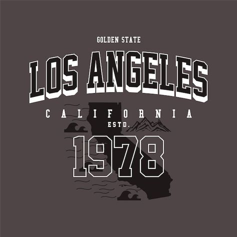 Los angeles california abstract graphic,... | Premium Vector #Freepik #vector #urban-style #urban #city-illustration #retro-city Los Angeles Typography, Los Angeles Tshirt, Los Angeles Logo, California Logo, Retro City, Surf Logo, Graphic Typography, Los Angeles Print, Long Board