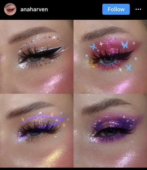 Star Wars Makeup, Makeup Glitter, Rave Makeup, Ethereal Makeup, Makijaż Smokey Eye, Dope Makeup, Colorful Eye Makeup, Creative Eye Makeup, Asian Eye Makeup