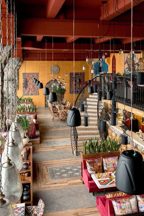 Bohemian Cafe, Indian Cafe, Eclectic Restaurant, Bar Restaurant Design, Architecture Restaurant, Restaurant Design Inspiration, Unique Cafe, Bar In Casa, Coffee Shop Interior Design