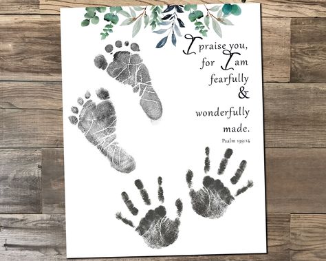 Footprint Wall Art, Baby Hand And Foot Prints, Baby Footprint Art, Footprint Crafts, Baby Art Projects, Baby Handprint, Fearfully And Wonderfully Made, Footprint Art