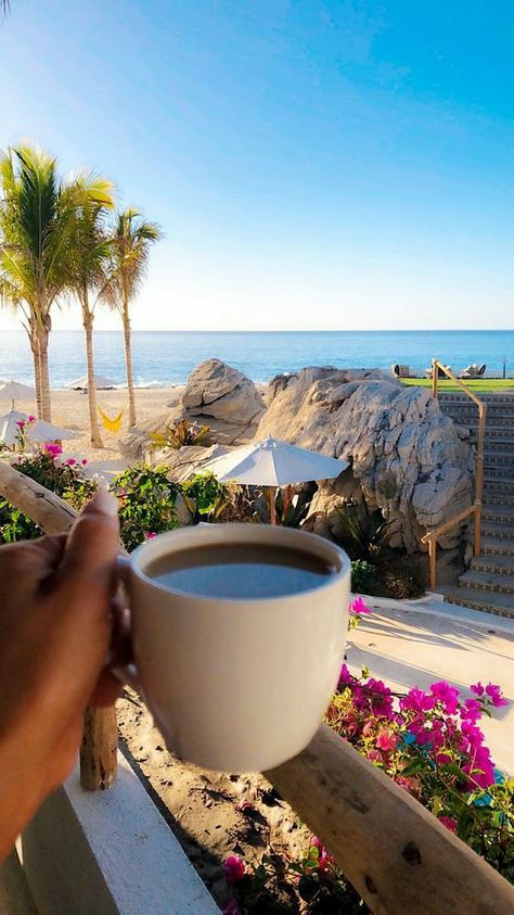 Pina Coladas, Blue Doors, I Will Be Back, Tasty Drinks, Beautiful Pink Flowers, Special Images, White Building, Coffee Photography, Good Morning Coffee