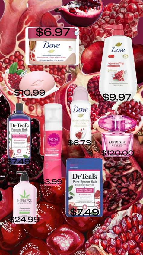 How to smell like pomegranate Inexpensive Skin Care, Epson Salt, Versace Bright Crystal, Foaming Bath, Body Polish, Bath And Body Care, Black Currants, Shower Routine, Pomegranate Seeds