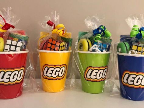 24 Inspirational Lego Themed Birthday Party Ideas Lego Cup, Cute Door Signs, Lego Themed Birthday Party, Avengers Theme Birthday, Lego Party Favors, Themed Birthday Party Ideas, Party Favor Cups, Lego Themed Party, Toddler Birthday Party