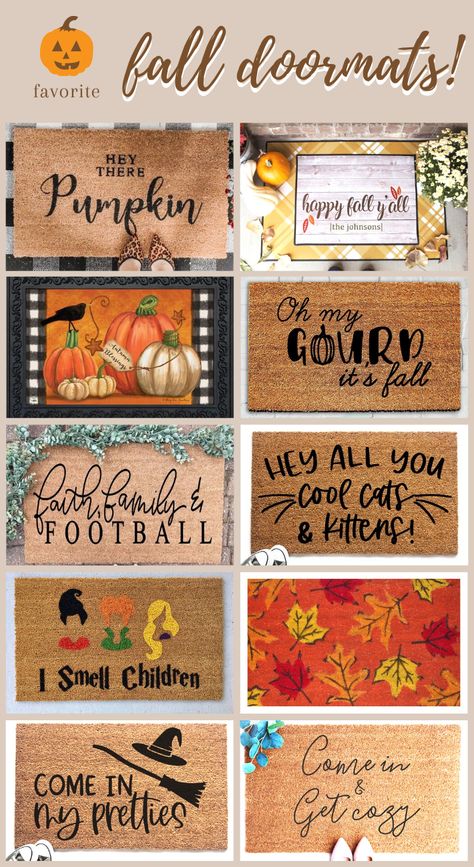 11 Cute Fall Doormats | Home Decorating for Fall Decorating For Fall, Fall Starts, Fall Doormat, Romantic Home Decor, Fall Layers, Cute Home Decor, Fall Porch, Home Decorating, Fall Home Decor