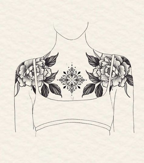 Chest Neck Tattoo, Chest Tattoo Drawings, Tattoos Traditional, Mandala Tattoos, Tattoos Sleeve, Tattoos Mandala, Japan Tattoo Design, Pieces Tattoo, Geometric Tattoos