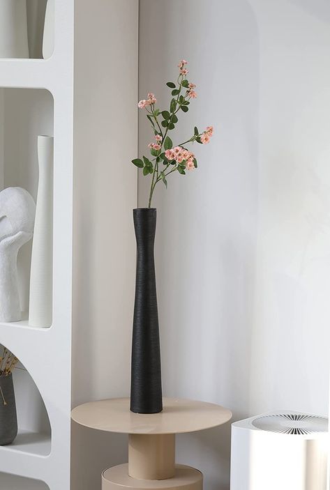 Narrow Floor Vase for Pampas Grass,Ceramic Flower Vase Modern Decorative Vase for Living Room Bedroom Office Table Decoration Bedroom Office Table, Vase For Pampas, Pampas Grass Vase, Office Table Decor, Black And White Vase, Large Floor Vase, Tall Floor Vases, Long Stem Flowers, Vase Modern