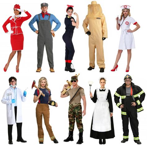 26 Labor Day Career Uniforms - HalloweenCostumes.com Blog Easy Career Day Costumes, Career Halloween Costumes, Career Costumes For Women, Career Day Costumes For Teachers, Dress Up As A Teacher For Career Day, Job Costumes Ideas, Career Day Ideas Costumes, Funny Career Day Costumes, Career Day Spirit Week Costume Ideas