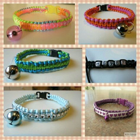 Cat collars at BecTia Homemade #handmade #catcollars #paracord #ilovecats Paracord Cat Collar Diy, Paracord Cat Collar, Diy Cat Collar, Pet Crafts, Paracord Crafts, Pet Diy, Paracord Ideas, Paracord Projects, Diy Cat