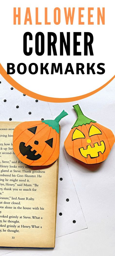 Craft For Kids With Paper, Pumpkin Craft For Kids, Bat Party, Bookmark Corner, Halloween Origami, Orange Craft, Fun Halloween Games, Origami Bookmarks, Pumpkin Craft