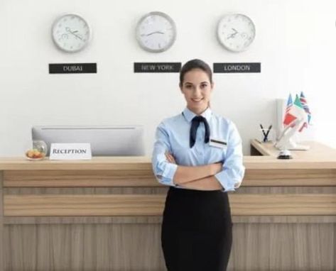 Front Desk Uniform Hotel, Hotel Front Desk Outfits, Hotel Uniform Receptionist, Front Office Uniform, Front Desk Outfits, Receptionist Uniform, Receptionist Outfit, Front Desk Hotel, Hotel Uniforms