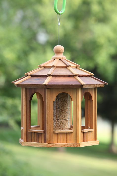 Cedar Bird Feeder Gazebo - 8 Sided Octagon - 16" Dia X 16" Tall : Amazon.ca: Patio, Lawn & Garden Gazebo Bird Feeder, Wooden Bird Feeders, Wild Bird Feeders, Bird House Kits, Diy Bird Feeder, Farmhouse Traditional, Diy Birds, Wooden Bird, Traditional Furniture