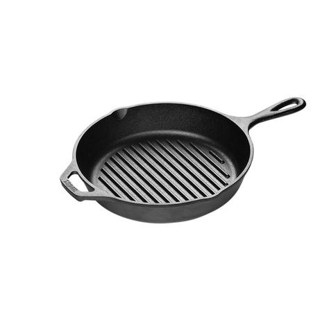 Round Cast Iron Grill Pan | Lodge Cast Iron Lodge Cast Iron Grill, Lodge Cast Iron Skillet, Low Fat Cooking, Cast Iron Grill Pan, Iron Grill, Seasoning Cast Iron, Lodge Cast Iron, Cast Iron Grill, Ribs On Grill