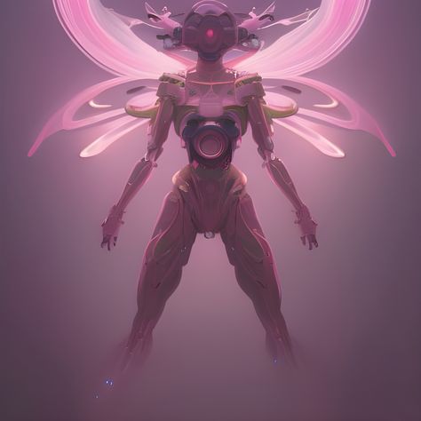 Pink Mecha Ballerina Humanoid Cyborg Robot with Wings. #mechaballerina #cyborgballerina #robotballerina #balletrobot #fairycyborg #cyborgfairy #fairyrobot #robotfairy #fairyhumanoid #humanoidfairy #ArtcreatedbyAI #ArtMadebyAI #AIGeneratedArt #ArtGeneratedbyAI Pink Mecha, Futuristic City, Once Upon A Time, Ballet, For Sale, Pink, Beauty