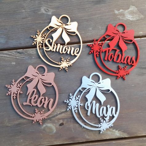 Laser Cut Christmas Ornaments, 3d Christmas Ornaments, Laser Engraved Christmas, Engraved Christmas Ornaments, Christmas Ornament Template, Laser Cut Christmas, Ornament Template, Laser Cut Wood Crafts, Ornament Design