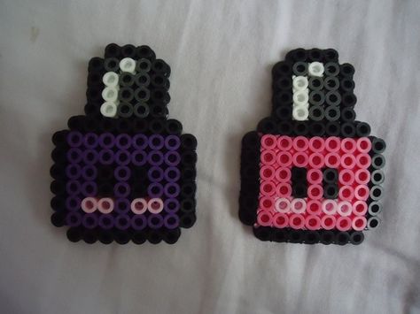 Cute Nail Polish by PerlerHime - Kandi Photos on Kandi Patterns Kawaii Perler, Minecraft Patterns, Hama Beads Disney, Minecraft Pattern, Perler Bead Designs, Perler Projects, Cute Nail Polish, Melty Bead Patterns, Hamma Beads