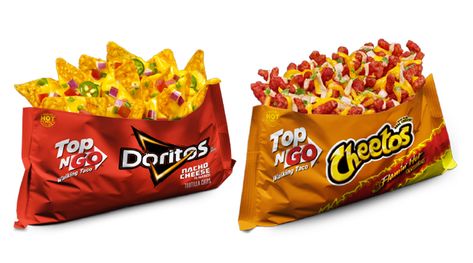 Dorito Nachos In A Bag, Hot Cheetos With Cheese, Walking Nachos, Loaded Chips, Concession Stand Food, Walking Taco, Walking Tacos, Hot Cheetos, Frito Lay