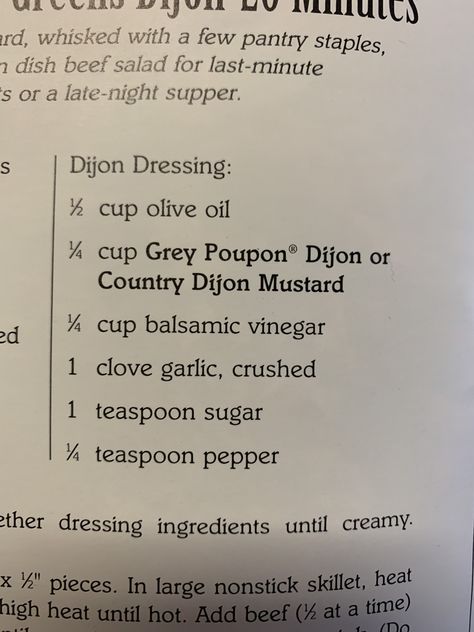 Grey Poupon Salad Dressing, Vinegar Salad, Salad Homemade, Vinegar Salad Dressing, Dijon Dressing, Grey Poupon, Salad Dressing Recipes Homemade, Beef Salad, Homemade Salads