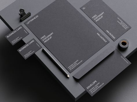 Dark stationery mockup - Mockups Design Stationary Mockup Free Psd, Stationary Mockup Free, Dark Branding, 3d Mockup, Stationery Mockup, Psd Template Free, Mockups Design, Free Photoshop, Mockup Templates