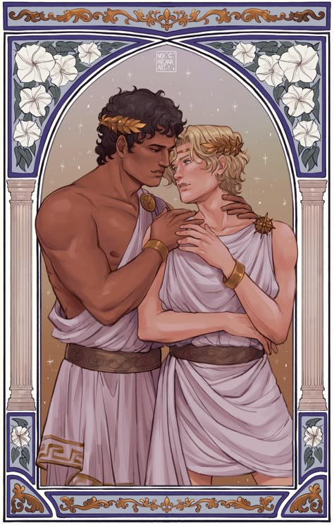 Damen And Laurent, The Captive Prince, Madeline Miller, Captive Prince, Queer Books, Achilles And Patroclus, Prince Art, Drawing Body Poses, Steven Universe Gem