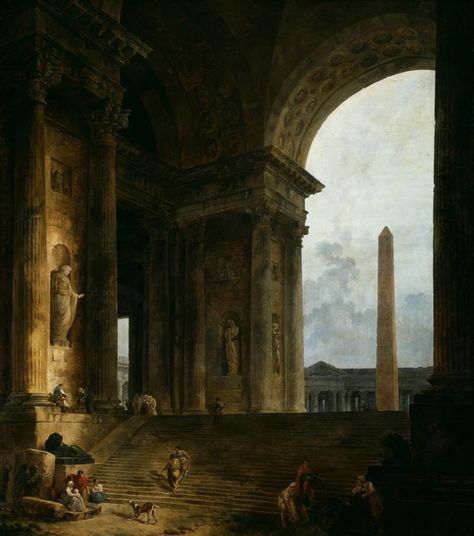 Hubert Robert - The Obelisk (1787/88) Art Institute OF Chicago Hubert Robert, Oil Canvas, Art Institute Of Chicago, Art Movement, Art Reproductions, Classic Art, High Quality Art Prints, Print On Canvas, Posters Art Prints