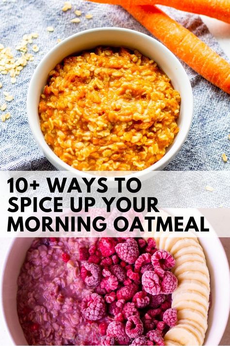 Clean Eating Oatmeal Recipes, Fun Oatmeal Recipes, Unique Oatmeal Recipes, Summer Oatmeal Recipes, Flavored Oatmeal Recipes, Oatmeal Apple Pie, Recipes Carrot Cake, Super Low Calorie Recipes, Homemade Pumpkin Spice Syrup