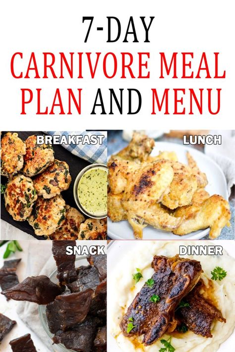 If you want to try the Carnivore Diet, then this 7-day carnivore meal plan is just for you. Carnivore diet can help you lose weight and get healthy. #carnivore #carnivorediet #carnivoremealplan Carnivore Diet For Diabetics, Carnivore Diet With Fruit And Veggies, Caveman Diet Meal Plan, Caravore Diet Meal, How To Do Carnivore Diet, 7 Day Carnivore Diet, Carnivore Diet Weekly Meal Plan, 7 Day Carnivore Meal Plan, Meal Prep For Carnivore Diet