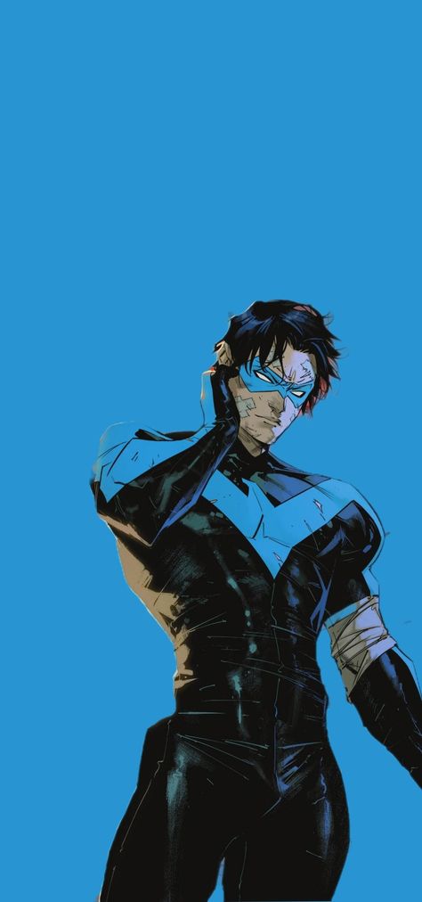 Dc Comic Background, Knight Wing Dc Comics, Nightwing Wallpaper Comic, Nightwing Phone Wallpaper, Nightwing Background, Nightwing Aesthetic Wallpaper, Nightwing Lockscreen, Night Wing Wallpaper, Nightwing Wallpaper Iphone