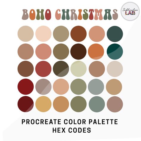 Christmas Cookies Color Palette, Cute Christmas Color Palette, Christmas Color Palette Procreate, Mid Century Modern Christmas Color Palette, Color Palettes For Procreate, Christmas Procreate Palette, Fun Christmas Color Palette, Holiday Color Scheme, Christmas Hex Codes