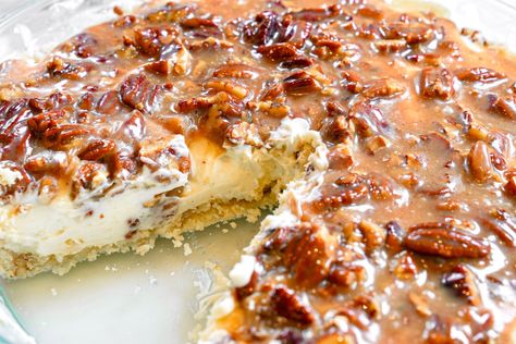 No Bake Caramel Pecan Cheesecake — Low Carb Love™ Cheesy Rolls, Caramel Pecan Cheesecake, Keto Pecan Pie, Low Carb Love, Vanilla Mug Cakes, Baked Caramel, Pecan Pie Cheesecake, Pecan Cheesecake, Keto Cinnamon Rolls