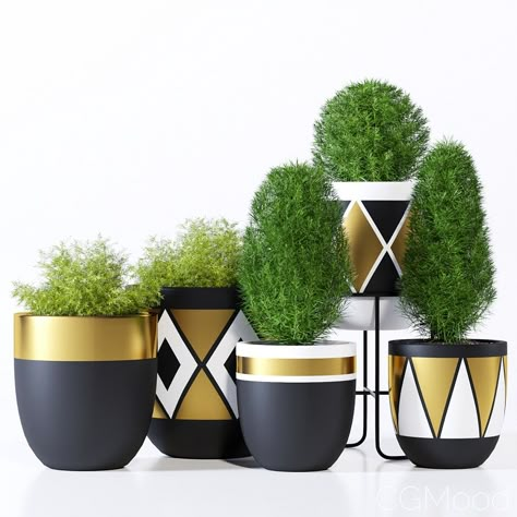 Black And White Planters, Paint Garden Pots, Garden Diy Decoration Ideas, Plant Pot Design, Diy Flores, Plant Pot Diy, Painted Pots Diy, Flower Pot Design, Painted Plant Pots