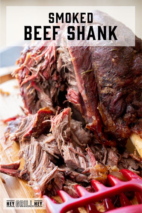 This Smoked Beef Shank is a delicious way to cook up a beef shank. With an awesome braise combined with a nice, slow smoke, this shank is ready to feed a [hungry] crowd! Beef Hind Shank Recipe, Traeger Ideas, Bbq Recipes Sides, Beef Shank Recipe, Bbq Beef Sandwiches, Hey Grill Hey, Best Bbq Recipes, Bbq Pork Recipes, Smoked Salmon Recipes