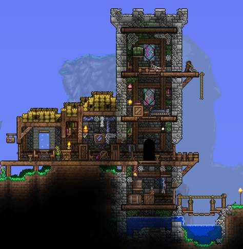 Steam Community :: :: Smol Tower Terraria Tower Design, Terraria Castle Design, Terraria Castle Ideas, Terraria Wizard Tower, Castle Terraria, Terraria Tower, Terraria Castle, Terraria Base, Terraria Design