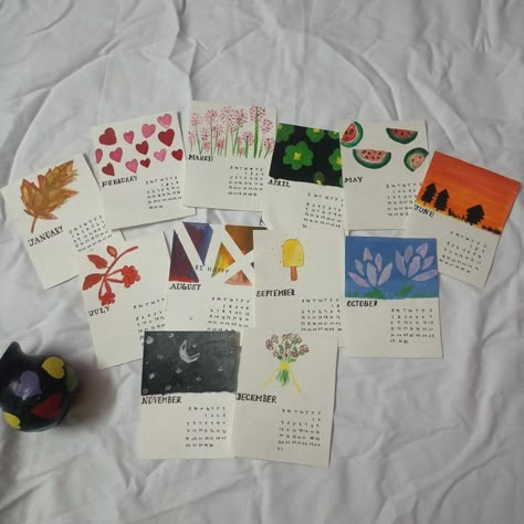 2023 Hand-painted Mini CALENDAR available (with customisation) Calander Diy Handmade, Diy Yearly Calendar, Hand Painted Calendar, Hand Drawn Calendar, Homemade Calendar Ideas, Diy Calendar Ideas How To Make, Watercolor Calendar Ideas, Handmade Calendar Ideas Creative, Calendar Diy Ideas