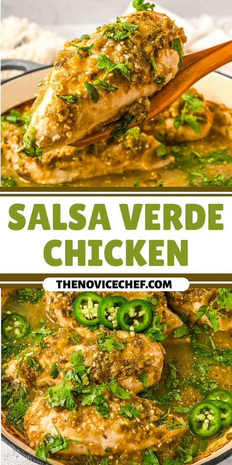 Salsa Verde Chicken Crockpot, Easy Salsa Verde, Tomatillo Chicken, Tomatillo Recipes, Chicken Verde, Cilantro Recipes, Verde Chicken, Salsa Verde Recipe, Verde Sauce