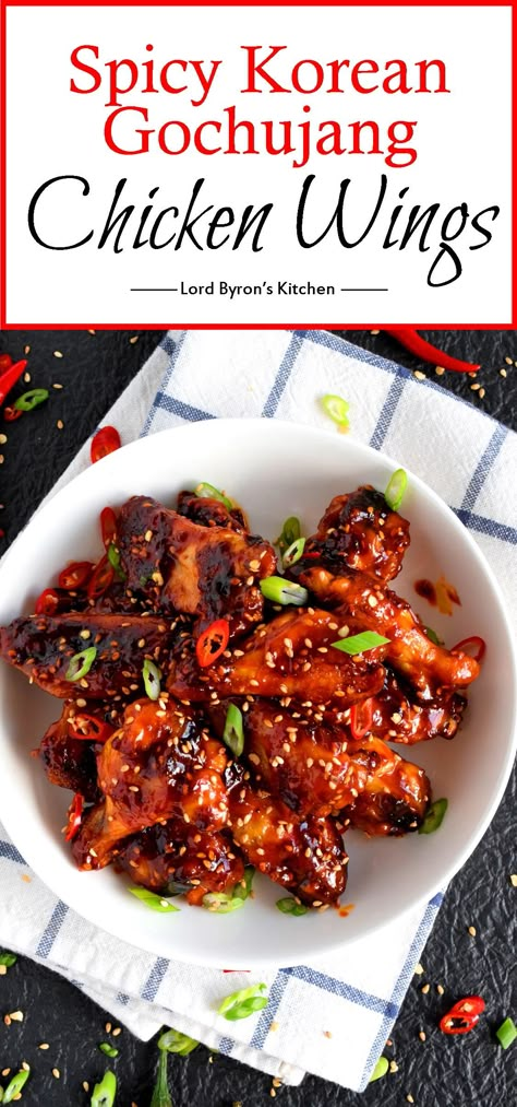 Spicy Korean Chicken Wings, Korean Gochujang Chicken, Gochujang Chicken Wings, Spicy Chicken Wings Recipe, Korean Chicken Wings, Gochujang Recipe, Spicy Korean Chicken, Gochujang Chicken, Baked Teriyaki Chicken