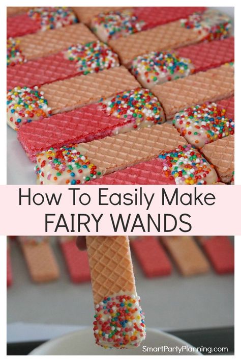 Learn how to make edible fairy wands the easy way.  Whether you are having a fairy or a princess party, these wands are going to be the perfect party food. The kids love them, they are quick and easy to make and they look amazing. They are the ultimate girls party food. #Girlspartyfood #Fairywands #Easy #Kids #Partyfood Fairy Snacks Kid Parties, Fairy Snacks, Bday Food, Princess Party Food, Birthday Sweets, Fairy Tea Parties, Princess Tea Party, Food Birthday, Fairy Birthday Party