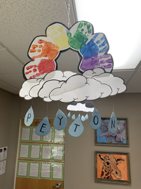 Whats The Weather Infant Theme, Wonderful Water Theme For Infants, Infant Room Daycare Theme, Weather Activities For Infants, Weather Crafts For Infants, Infant Daycare Activities, Crafts For 1 Year, Infant Classroom Themes, Weather Crafts For Toddlers