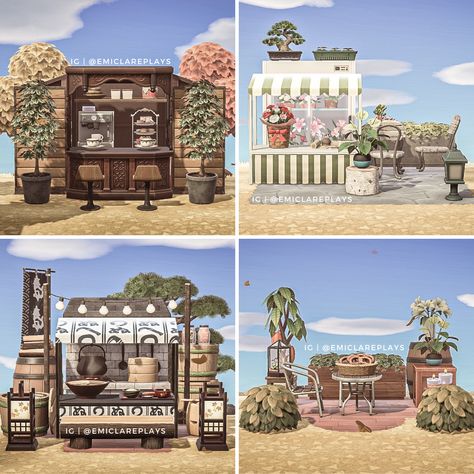 Acnh New Island Ideas, Animal Crossing Museum Ideas Cottagecore, Acnh Space Fillers Elegant, Acnh Storefront Ideas, Acnh Cottagecore Museum, Acnh Seaside Town, Acnh Mini Builds, Acnh Outdoor Ideas, Acnh Idea Place